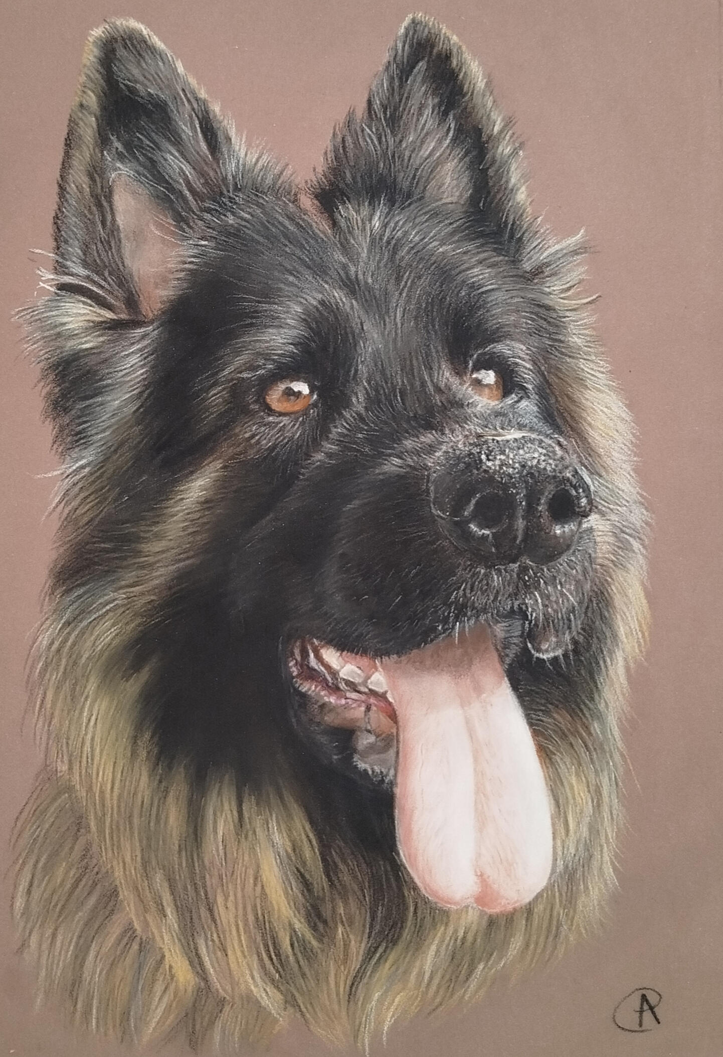 Untitled Portrait d'un berger au pastel sec